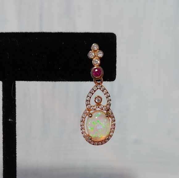 18kt rose gold opal earrings - Picture 5 of 5